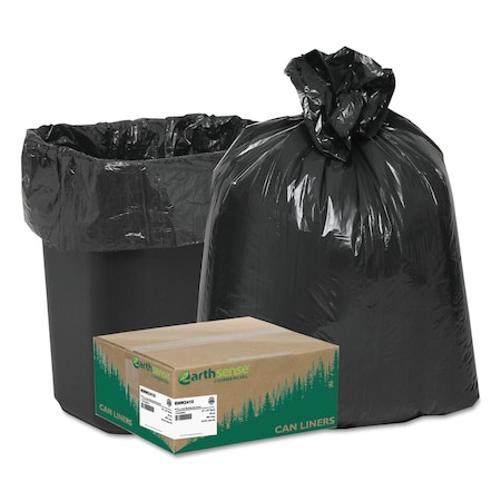 Earthsense Commercial 10 gal Trash Bags, 24 in x 23 in, Heavy-Duty, 0.85 mil, Black, 500 PK RNW2410